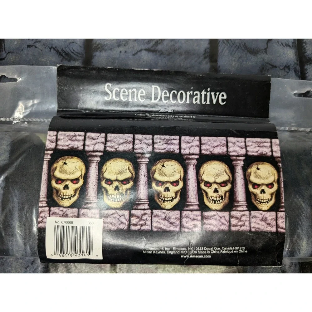 Amscan Scene Setters Border Roll Scary Skulls 1 NEW 50ft Roll/‎ 1  25ft Dungeon